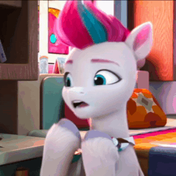 Size: 720x720 | Tagged: safe, screencap, character:zipp storm, species:pegasus, species:pony, episode:hoof done it?, g5, my little pony: make your mark, my little pony: make your mark chapter 2, animated, coughing, cropped, female, mare, solo, sound, webm