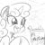 Size: 500x500 | Tagged: safe, artist:reiduran, derpibooru original, character:sweetie belle, species:pony, species:unicorn, g4, cute, diasweetes, ear fluff, female, filly, food, grayscale, happy, ice cream, mcdonald's, monochrome, open mouth, open smile, product placement, smiling, solo, three quarter view, young