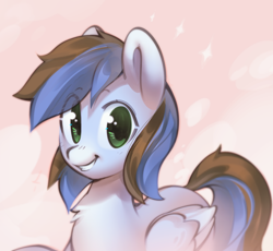Size: 2303x2117 | Tagged: safe, artist:mirroredsea, oc, oc:djthed, species:pegasus, species:pony, male, smiling