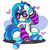 Size: 3500x3500 | Tagged: safe, artist:befishproductions, character:dj pon-3, character:vinyl scratch, species:pony, species:unicorn, g4, clothing, cute, equestria girls outfit, female, glasses, headphones, heart, high res, hoodie, horn, mare, raised hoof, sitting, socks, solo, striped socks, vinyl's glasses, vinylbetes
