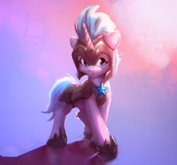 Size: 1848x1726 | Tagged: safe, artist:itssim, character:silver sable, species:pony, species:unicorn, g4, armor, clothing, female, guardsmare, helmet, hoof shoes, horn, mare, night guard armor, shoes, solo