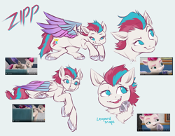 Size: 3100x2400 | Tagged: safe, artist:leopardsnaps, screencap, character:zipp storm, species:pegasus, species:pony, g5, about to pounce, hoof on chin, hooves, looking at someone, lying down, screencap reference, sneaky, solo