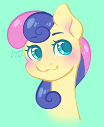 Size: 1350x1650 | Tagged: safe, artist:leopardsnaps, character:bon bon, character:sweetie drops, species:earth pony, species:pony, g4, blushing, simple background, solo
