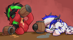 Size: 3192x1760 | Tagged: safe, artist:witchtaunter, species:pony, commission, drunk