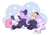 Size: 2712x1916 | Tagged: safe, artist:lightning-stars, oc, oc only, oc:gloaming sheen, species:pony, species:unicorn, bear, female, filly, pillow, plushie, sleeping, sleepy, teddy bear, toy, ych result, young