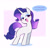 Size: 1703x1689 | Tagged: safe, artist:naughtysyrup, artist:syrupyyy, character:rarity, species:pony, species:unicorn, g4, blushing, clearly you don't own an air fryer, dialogue, eyebrows, female, horn, lidded eyes, mare, meme, missing cutie mark, open mouth, signature, simple background, solo, sparkly mane, speech bubble, white background