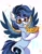 Size: 1200x1530 | Tagged: safe, artist:falafeljake, oc, oc only, oc:soaring spirit, species:pegasus, species:pony, commission, ear fluff, eating, eyebrows, eyebrows visible through hair, food, glasses, heart, holding, male, pegasus oc, pizza, signature, simple background, smiling, solo, spread wings, stallion, white background, wings