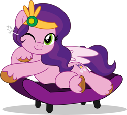 Size: 5510x5000 | Tagged: safe, artist:jhayarr23, commissioner:raritybro, part of a set, character:pipp petals, species:pegasus, species:pony, g5, absurd resolution, adorapipp, chair, circlet, colored hooves, colored wings, commission, cute, diadem, draw me like one of your french girls, female, folded wings, hooves, jewelry, looking at you, lying down, mare, on side, one eye closed, pipp wings, pose, regalia, seductive, seductive pose, shadow, simple background, smiling, smiling at you, solo, transparent background, unshorn fetlocks, wings, wink, winking at you, ych result