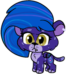 Size: 624x700 | Tagged: safe, artist:sallythepinkdog2024, character:allura, species:aq bars, species:snow leopard, g4.5, g5, my little pony:pony life, big cat, cute, female, g5 to g4.5, generation leap, simple background, solo, transparent background, winged big cat