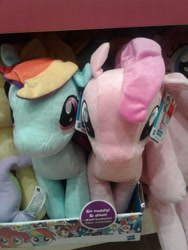 Size: 1536x2048 | Tagged: safe, character:pinkie pie, character:rainbow dash, g4, irl, merchandise, photo, plushie, toy