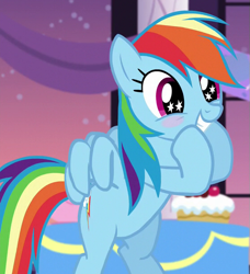 Size: 557x611 | Tagged: safe, screencap, character:rainbow dash, species:pegasus, species:pony, episode:rarity investigates, g4, my little pony: friendship is magic, blushing, cropped, cute, dashabetes, excited, female, mare, solo, starry eyes, wingding eyes