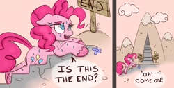 Size: 2000x1019 | Tagged: safe, artist:nedemai, character:pinkie pie, species:earth pony, species:pony, newbie artist training grounds, g4, atg 2023, dialogue, solo, speech bubble