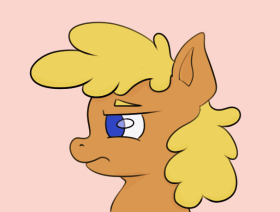 Size: 560x424 | Tagged: safe, artist:nedemai, oc, oc only, species:earth pony, species:pony, species:unicorn, animated, eye clipping through hair, eyebrows, eyebrows visible through hair, food, gif, muffin, red background, simple background
