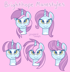 Size: 3000x3100 | Tagged: safe, artist:leopardsnaps, oc, oc only, oc:nurse brighthope, species:pony, species:unicorn, alternate hairstyle, head only, looking at you, multicolored hair, simple background, solo