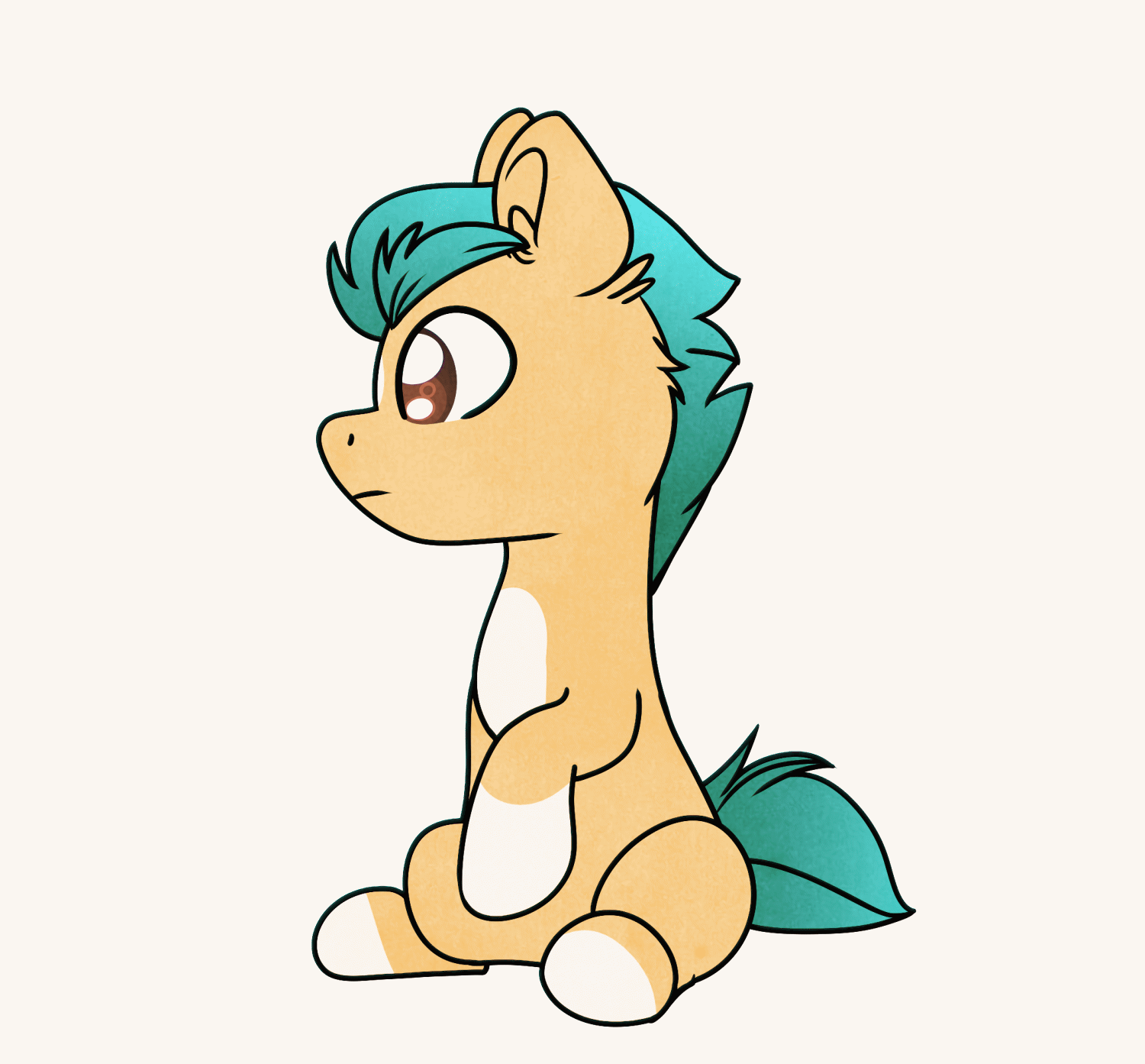 Size: 1500x1393 | Tagged: safe, artist:littleblackraencloud, character:hitch trailblazer, species:earth pony, species:pony, g5, animated, blaze (coat marking), blushing, coat markings, cute, embarrassed, floppy ears, flustered, gif, hitchbetes, male, open mouth, open smile, realization, simple background, sitting, smiling, socks (coat marking), stallion, thinking, underhoof, white background