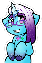 Size: 468x700 | Tagged: safe, artist:zutcha, part of a set, character:comet, species:auroricorn, species:pony, g5, my little pony: make your mark, my little pony: make your mark chapter 6, my little pony: tell your tale, colored hooves, cometbetes, cute, eye clipping through hair, eyebrows, eyebrows visible through hair, grin, hooves, horn, looking at you, male, simple background, smiling, smiling at you, solo, stallion, transparent background, unshorn fetlocks