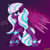 Size: 4000x4000 | Tagged: safe, artist:ser-p, character:opaline arcana, species:alicorn, species:pony, g5, my little pony: make your mark, my little pony: tell your tale, absurd resolution, colored hooves, dialogue, female, fire, gradient background, hooves, looking at you, magic, mare, open mouth, partially open wings, raised hoof, signature, simple background, solo, text, three quarter view, unshorn fetlocks, wings