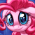Size: 1800x1800 | Tagged: safe, artist:diamonddusted, artist:whitediamonds, character:pinkie pie, species:earth pony, species:pony, g4, abstract background, bust, commission, crying, cute, diapinkes, female, floppy ears, looking at you, mare, portrait, profile, sad, sadorable, signature, smiling, smiling at you, solo, teary eyes