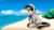 Size: 3555x2000 | Tagged: safe, artist:neoncel, character:octavia melody, species:earth pony, species:pony, g4, beach, bow tie, clothing, cloud, day, female, high res, looking at you, mare, outdoors, sitting, sky, smiling, smiling at you, solo, tail, water