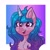 Size: 1280x1280 | Tagged: safe, artist:maxi_ponie, character:izzy moonbow, species:pony, species:unicorn, g5, my little pony: make your mark, blushing, bust, chest fluff, colored eyebrows, cute, eyebrows, eyebrows visible through hair, female, gradient background, gradient hair, happy, heart, heart eyes, horn, izzybetes, mare, multicolored hair, open mouth, open smile, passepartout, portrait, signature, smiling, solo, tongue out, wingding eyes