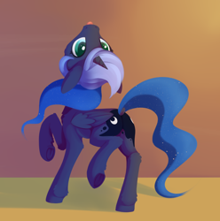 Size: 2550x2574 | Tagged: safe, artist:dusthiel, character:princess luna, species:alicorn, species:pony, g4, blep, butt, cute, dock, female, folded wings, frog (hoof), high res, hooves, horn, leg fluff, looking at you, looking back, looking back at you, lunabetes, mare, moonbutt, plot, raised hoof, raised leg, solo, standing on two hooves, tail, tongue out, underhoof, wings