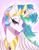 Size: 2700x3500 | Tagged: safe, artist:e-boi, character:princess celestia, species:alicorn, species:pony, g4, crown, cute, cutelestia, female, high res, horn, jewelry, lidded eyes, looking at you, mare, necklace, partially open wings, peytral, regalia, smiling, smiling at you, solo, wings