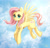 Size: 1280x1241 | Tagged: safe, artist:e-boi, character:fluttershy, species:pegasus, species:pony, g4, cloud, crepuscular rays, cute, female, flying, looking at you, mare, outdoors, shyabetes, signature, sky, smiling, smiling at you, solo, spread wings, wings
