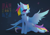 Size: 1524x1080 | Tagged: safe, artist:blcksswn, character:rainbow dash, species:pegasus, species:pony, g4, cheek fluff, chest fluff, female, fluffy, hair over one eye, kneeling, mare, smiling, solo, spread wings, wings