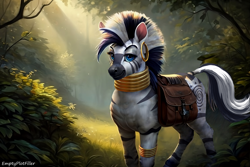 Size: 3072x2048 | Tagged: safe, editor:emptyplotfiller, machine learning generated, character:zecora, species:zebra, fanfic:crossing the trixie bridge:a new life in the crystal empire, g4, ai content, machine learning assisted, solo