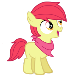 Size: 1372x1372 | Tagged: dead source, safe, artist:rainbowdashswagger, character:apple bloom, species:pony, g4, adorabloom, apple family member, applebuck, clothing, colt, cute, digital art, male, open mouth, open smile, rule 63, scarf, simple background, smiling, solo, three quarter view, transparent background, vector, young