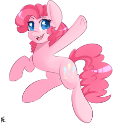 Size: 1600x1600 | Tagged: safe, artist:spittfireart, part of a set, character:pinkie pie, species:earth pony, species:pony, g4, colored pupils, cute, diapinkes, eyebrows, female, looking at you, mare, open mouth, open smile, signature, simple background, smiling, smiling at you, solo, white background