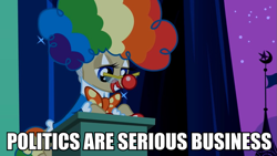 Size: 959x540 | Tagged: safe, edit, edited screencap, screencap, character:mayor mare, episode:luna eclipsed, g4, my little pony: friendship is magic, clown hair, clown makeup, clown nose, mayorable, solo