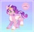 Size: 2107x1979 | Tagged: safe, artist:maxi_ponie, character:pipp petals, species:pegasus, species:pony, g5, alternate design, chest fluff, ear fluff, eyebrows, female, folded wings, gold hooves, gradient background, high res, hoof fluff, hooves, mare, pipp wings, raised leg, redesign, signature, smiling, solo, tail, unshorn fetlocks, wings