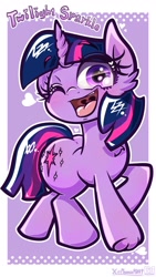 Size: 1152x2048 | Tagged: safe, artist:phoenixrk49, character:twilight sparkle, character:twilight sparkle (unicorn), species:pony, species:unicorn, g4, female, heart, horn, looking at you, mare, name, one eye closed, open mouth, open smile, signature, smiling, smiling at you, solo, tongue out, uvula, wink, winking at you