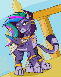 Size: 1126x1430 | Tagged: safe, artist:sallycars, character:allura, species:aq bars, species:snow leopard, g5, my little pony: make your mark, my little pony: tell your tale, big cat, cat, digital art, ear piercing, earring, female, jewelry, ms paint, piercing, solo, winged big cat