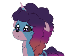 Size: 1024x768 | Tagged: safe, artist:bluemario11, character:misty brightdawn, species:pony, species:unicorn, g5, my little pony: tell your tale, cute, female, floppy ears, hengstwolf, horn, mistybetes, mistywolf brightmoon, pouting, rebirth misty, sad eyes, sadorable, simple background, solo, transparent background, werewolf