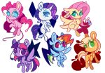 Size: 1280x888 | Tagged: safe, artist:butterfly-mak, character:applejack, character:fluttershy, character:pinkie pie, character:rainbow dash, character:rarity, character:twilight sparkle, character:twilight sparkle (alicorn), species:alicorn, species:earth pony, species:pegasus, species:pony, species:unicorn, g4, apple family member, female, horn, mane six, mare, no pupils, simple background, transparent background
