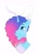 Size: 1056x1473 | Tagged: safe, artist:aztrial, character:misty brightdawn, species:pony, species:unicorn, g5, bow tie, bunny ears, bust, clothing, cute, female, freckles, gradient hair, hair over one eye, horn, mare, markings, mistybetes, multicolored hair, rebirth misty, simple background, solo, white background