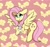 Size: 2008x1899 | Tagged: safe, artist:taurson, character:angel bunny, character:fluttershy, species:pegasus, species:pony, species:rabbit, g4, abstract background, cute, female, holding a bunny, looking at you, mare, shyabetes, signature, smiling, smiling at you, spread wings, tail, wings