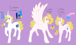 Size: 4538x2689 | Tagged: safe, artist:laughingfranki, species:earth pony, species:pony, species:unicorn, clown, digital art, original character, pegaus, reference sheet