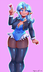 Size: 2275x3767 | Tagged: safe, artist:midoriya_shouto, character:trixie, species:human, g4, cute, digital art, horn, horned humanization, humanized, solo, species swap