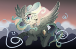 Size: 5950x3850 | Tagged: safe, artist:kawaiipony2, character:vapor trail, species:pegasus, species:pony, g4, absurd resolution, cloud, cute, female, looking at you, mare, one eye closed, smiling, smiling at you, solo, spread wings, tail, vaporbetes, wings, wink, winking at you