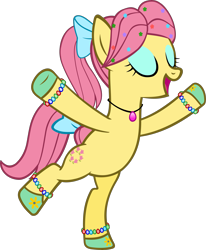 Size: 3745x4549 | Tagged: safe, artist:ironm17, character:posey bloom, species:earth pony, species:pony, g4, g5, 2d, adoraposey, bipedal, bow, cute, cutie mark, easter, eyes closed, eyeshadow, female, g4 style, g5 to g4, generation leap, hair bow, holiday, makeup, mare, open mouth, open smile, simple background, smiling, solo, standing on one leg, tail, tail bow, transparent background