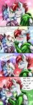 Size: 635x2048 | Tagged: safe, artist:mysticalcreations417, oc, oc:blazey sketch, oc:fullmoon, species:pegasus, species:pony, blushing, boop, bow, clothing, commission, couple, cute, dialogue, female, flirting, fluffy, gradient background, hair bow, hengstwolf, hoodie, kissing, male, mare, multicolored hair, oc x oc, profile, red hair, shipping, shirt, speech bubble, stallion, sweater, text, werewolf, ych result